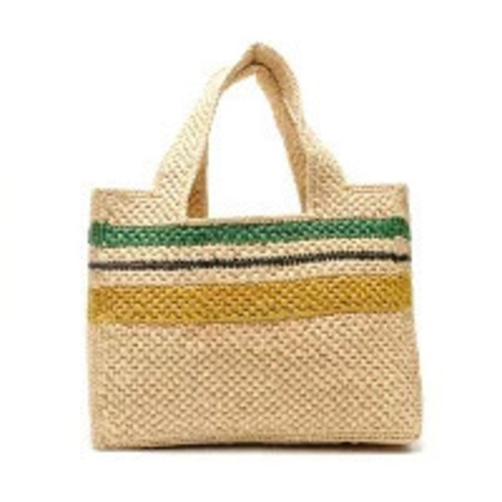 Loewe Font Tote Raffia Handbag Beige Cream